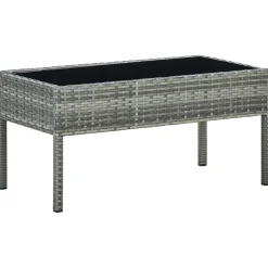 vidaXL Tuintafel 75x40x37 cm poly rattan grijs