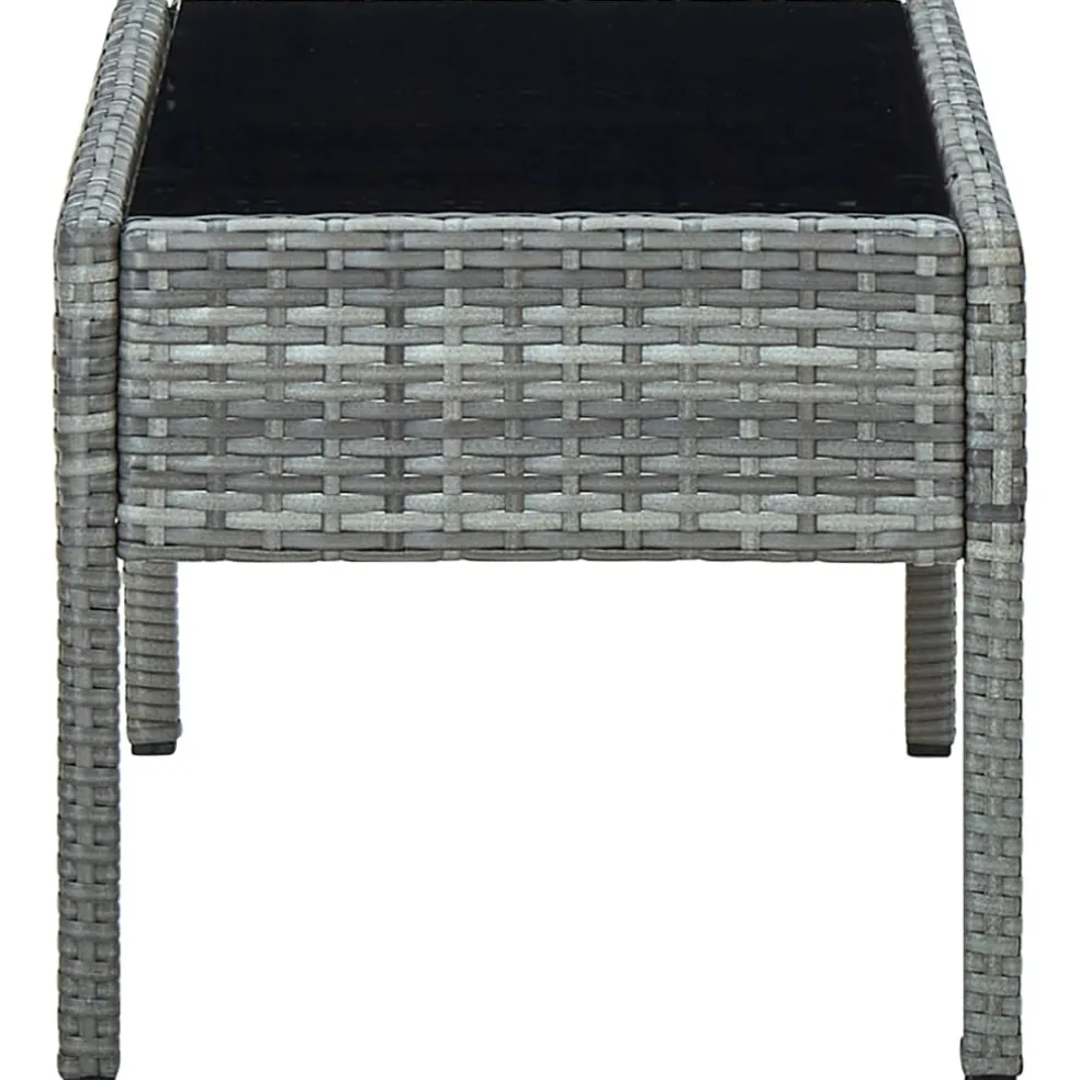 vidaXL Tuintafel 75x40x37 cm poly rattan grijs