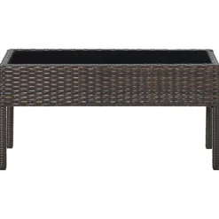 vidaXL Tuintafel 75x40x37 cm poly rattan bruin