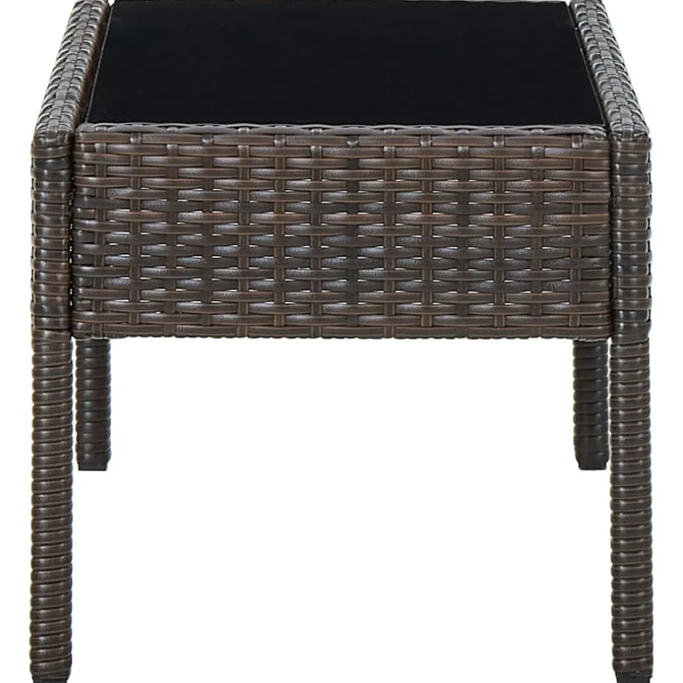 vidaXL Tuintafel 75x40x37 cm poly rattan bruin