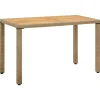 vidaXL Tuintafel 123x60x74 cm poly rattan en massief acaciahout beige