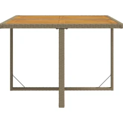 vidaXL Tuintafel 109x107x74 cm poly rattan en massief acaciahout beige