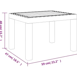 vidaXL Tuintafel 59x47x40 cm PP wit