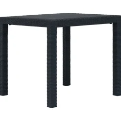 vidaXL Tuintafel 79x79x72 cm rattan-look kunststof antraciet