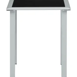 vidaXL Tuintafel 41x41x45 cm staal en glas zwart en zilverkleurig