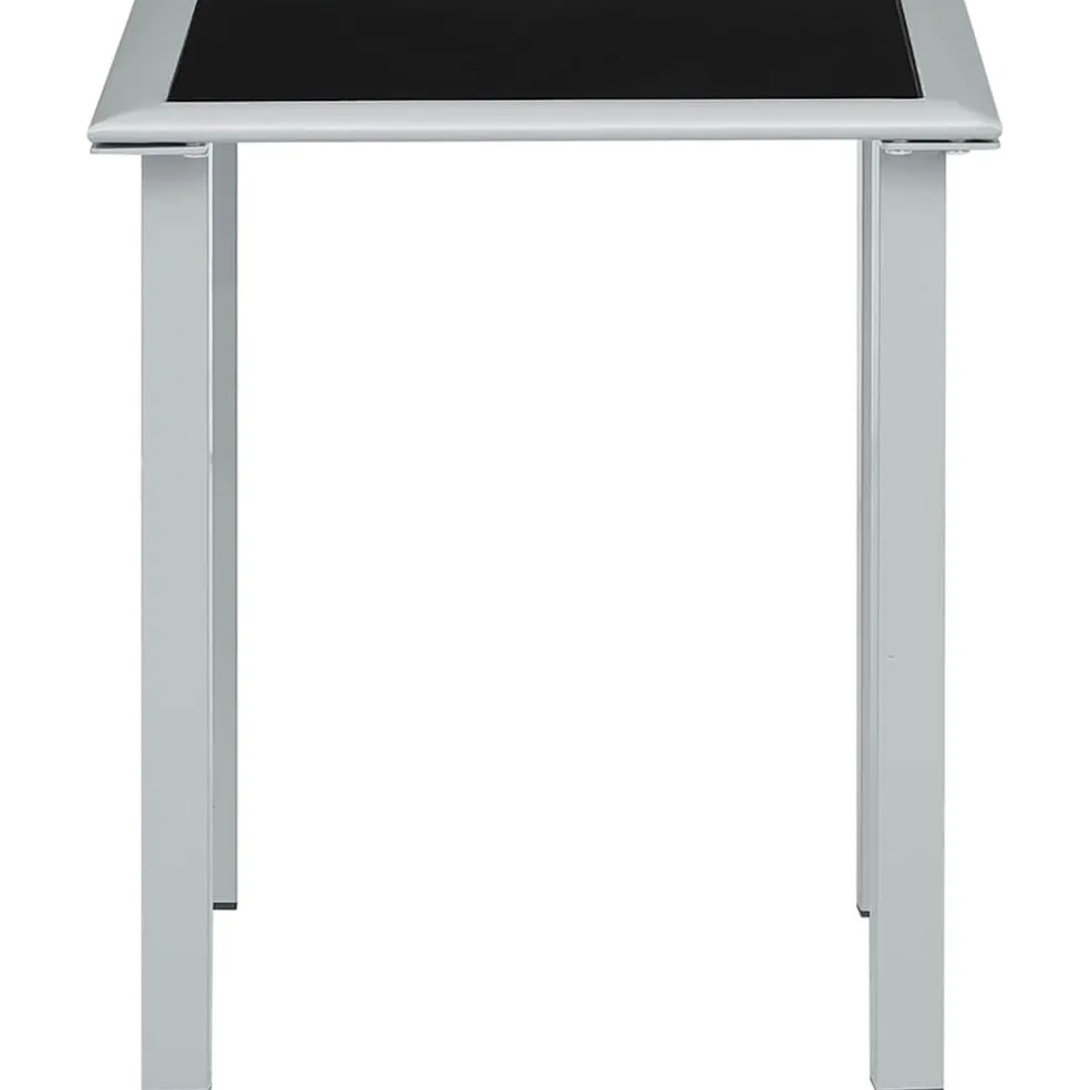 vidaXL Tuintafel 41x41x45 cm staal en glas zwart en zilverkleurig
