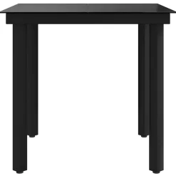 vidaXL Tuintafel 80x80x74 cm staal en glas zwart