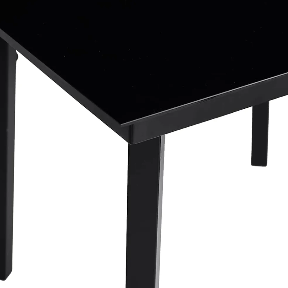vidaXL Tuintafel 80x80x74 cm staal en glas zwart