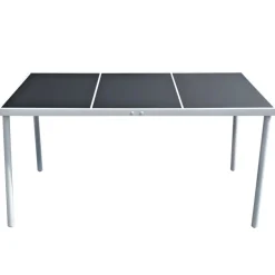 vidaXL Tuintafel 150x90x74 cm staal zwart