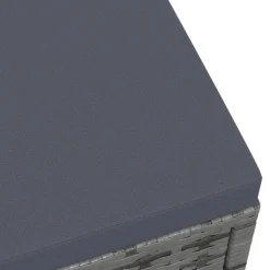 vidaXL Tuinvoetenbank met kussen poly rattan grijs