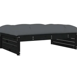 vidaXL Tuinvoetenbank 120x80 cm massief grenenhout zwart