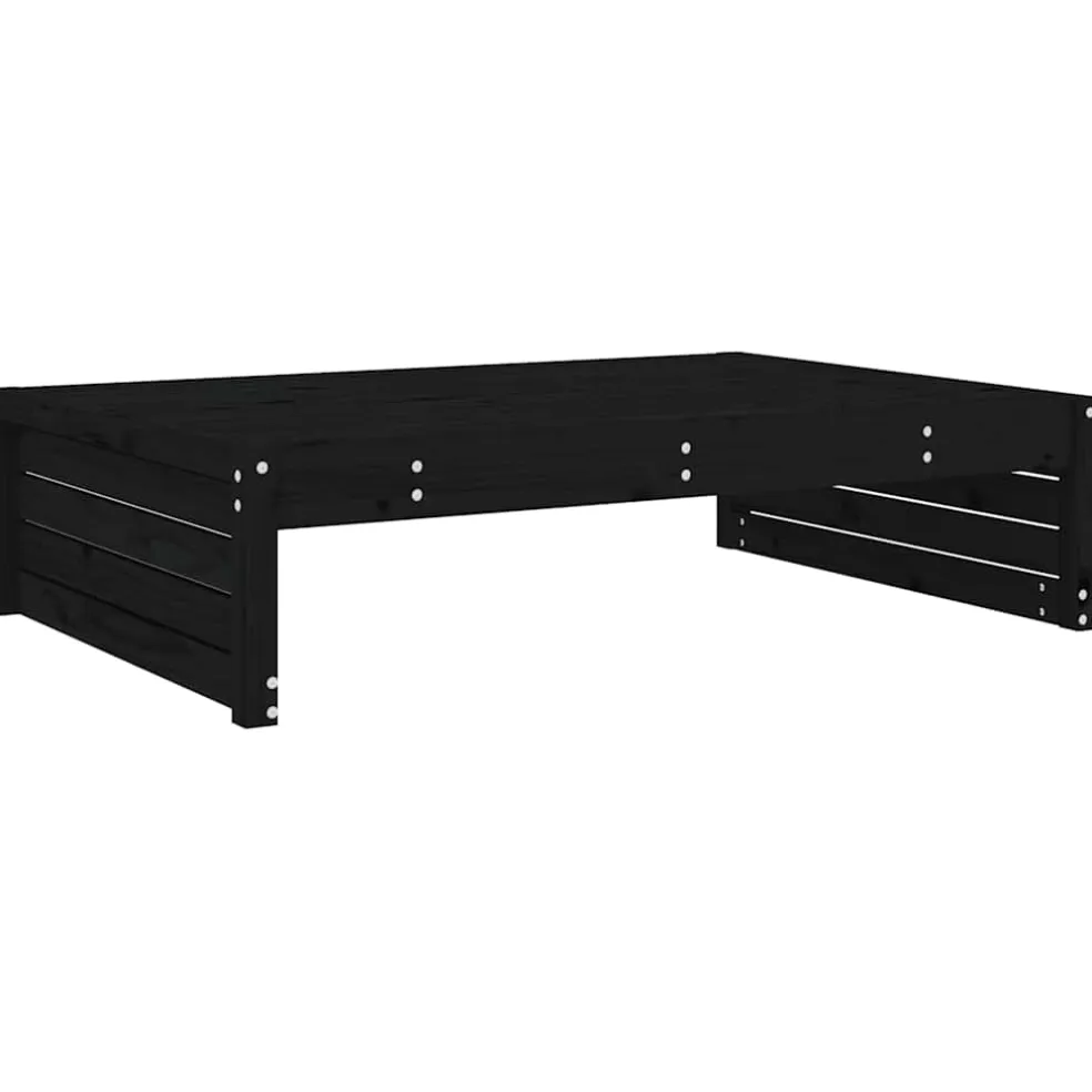 vidaXL Tuinvoetenbank 120x80 cm massief grenenhout zwart