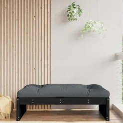 vidaXL Tuinvoetenbank 120x80 cm massief grenenhout zwart