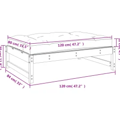 vidaXL Tuinvoetenbank 120x80 cm massief douglashout