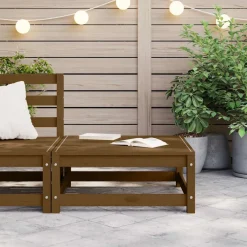 vidaXL Tuinvoetenbank 70x70x30 cm massief grenenhout honingbruin