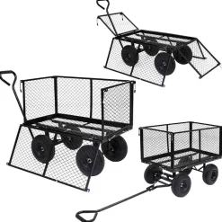 vidaXL Tuinwagen 350 kg zwart
