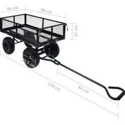 vidaXL Tuinwagen 250 kg zwart
