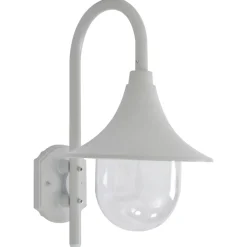 vidaXL Tuin wandlamp E27 42 cm aluminium wit