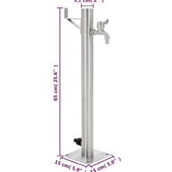 vidaXL Tuinwaterkolom rond 65 cm roestvrij staal