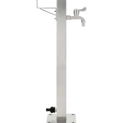 vidaXL Tuinwaterkolom vierkant 65 cm roestvrij staal