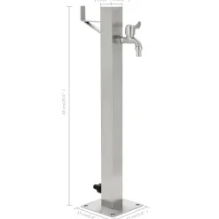 vidaXL Tuinwaterkolom vierkant 65 cm roestvrij staal