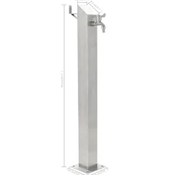 vidaXL Tuinwaterkolom vierkant 95 cm roestvrij staal