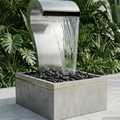 vidaXL Tuinwaterval Roestvrij staal 304 54,5 x 34 x 83 cm zilver