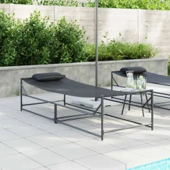 vidaXL Tuin Zonnebed 2 st Antraciet Gepoedercoat staal