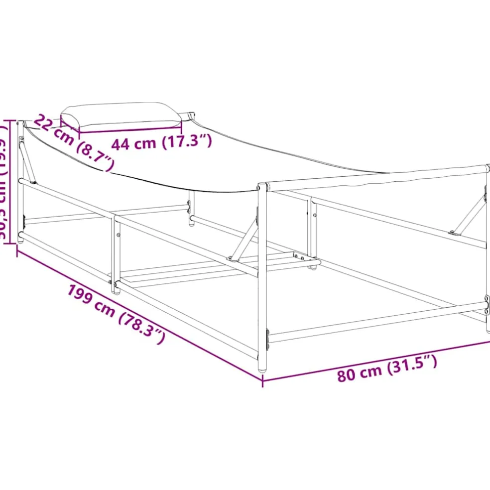 vidaXL Tuin Zonnebed 2 st Antraciet Gepoedercoat staal