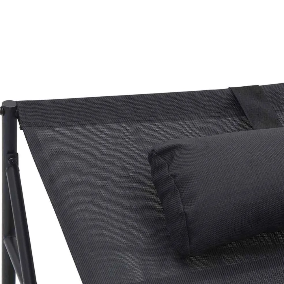 vidaXL Tuin Zonnebed 2 st Antraciet Gepoedercoat staal
