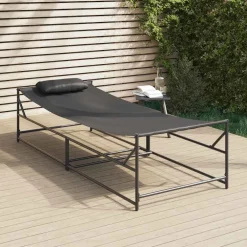 vidaXL Tuin Zonnebed 2 st Antraciet Gepoedercoat staal