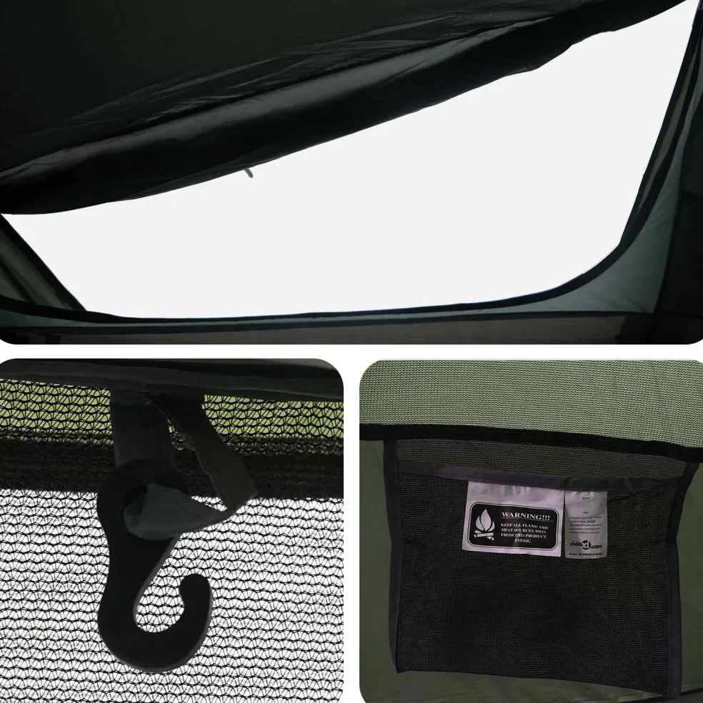 vidaXL Tunneltent Olijfgroen 215 x 100 x 90 cm Polyester en staal