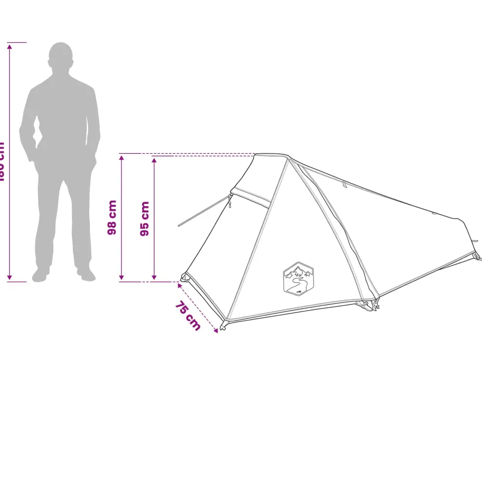 vidaXL Tunneltent Olijfgroen 215 x 100 x 90 cm Polyester en staal
