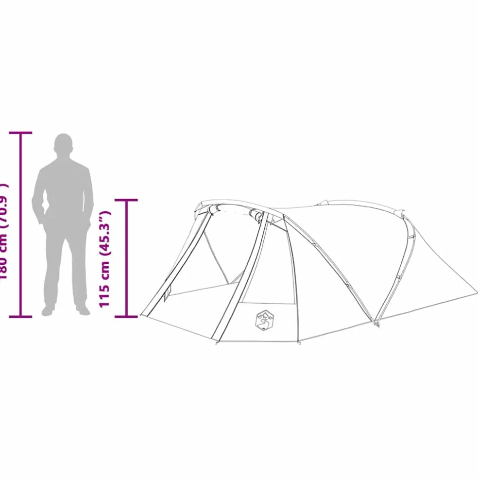 vidaXL Tunnel Tent 3-Person 3-persoons Blauw en Grijs