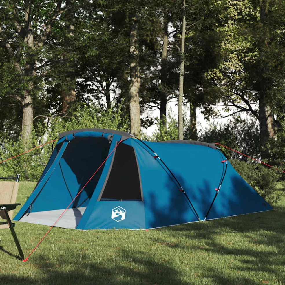 vidaXL Tunnel Tent 3-Person 3-persoons Blauw en Grijs
