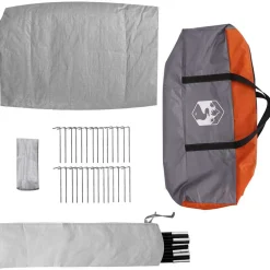 vidaXL Tunnel tent 10-persoons Grijs en Oranje taft Waterdicht