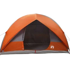 vidaXL Tunnel tent 10-persoons Grijs en Oranje taft Waterdicht