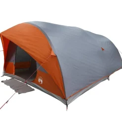 vidaXL Tunnel tent 10-persoons Grijs en Oranje taft Waterdicht