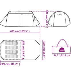 vidaXL Tunneltent 4-persoons waterdicht blauw