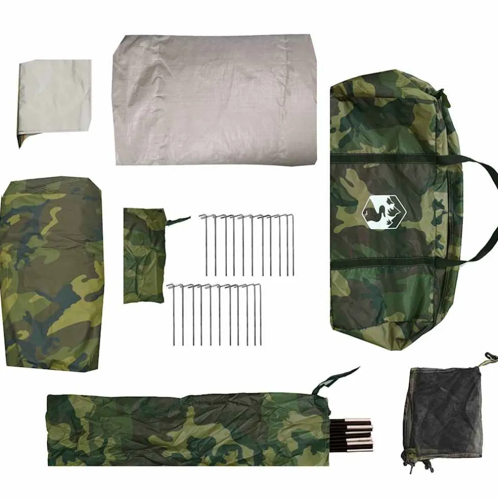 vidaXL Tunneltent 4-persoons waterdicht camouflage