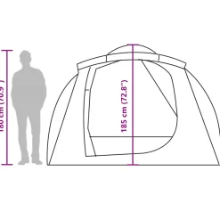 vidaXL Tunneltent 6-persoons waterbestendig olijfgroen