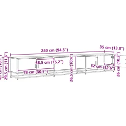 vidaXL TV Eenheden 240 x 35 x 41 cm Artisan Eiken Bewerkt hout