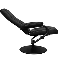 vidaXL Tv-fauteuil met voetenbankje kunstleer zwart