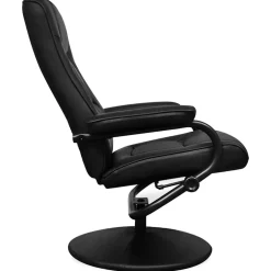 vidaXL Tv-fauteuil met voetenbankje kunstleer zwart