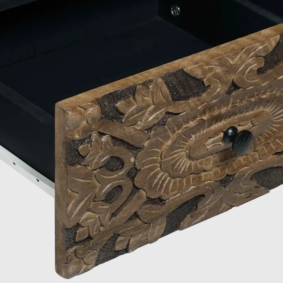 vidaXL TV-kast Bruin 100 x 33 x 46 cm Massief Mango Hout