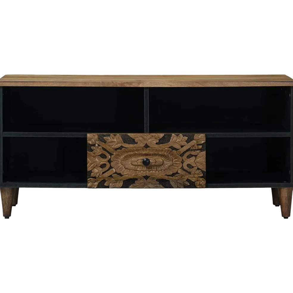 vidaXL TV-kast Bruin 100 x 33 x 46 cm Massief Mango Hout