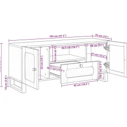 vidaXL TV-kast Bruin 105 x 33 x 46 cm Massief Mango Hout