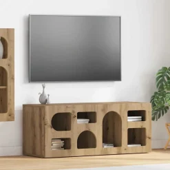 vidaXL TV-kast ELST 100 x 35 x 40 cm Artisan Eiken Bewerkt hout