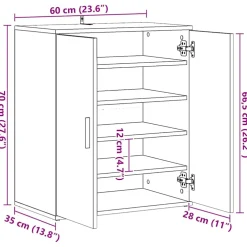 vidaXL TV-kasten 60 x 35 x 70 cm Sonoma Eiken 5 paar schoenen