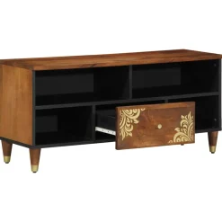 vidaXL TV-kast Honingbruin 100 x 33 x 46 cm Massief Mango Hout